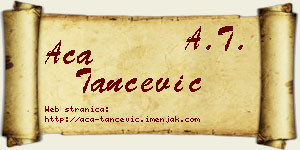 Aca Tančević vizit kartica